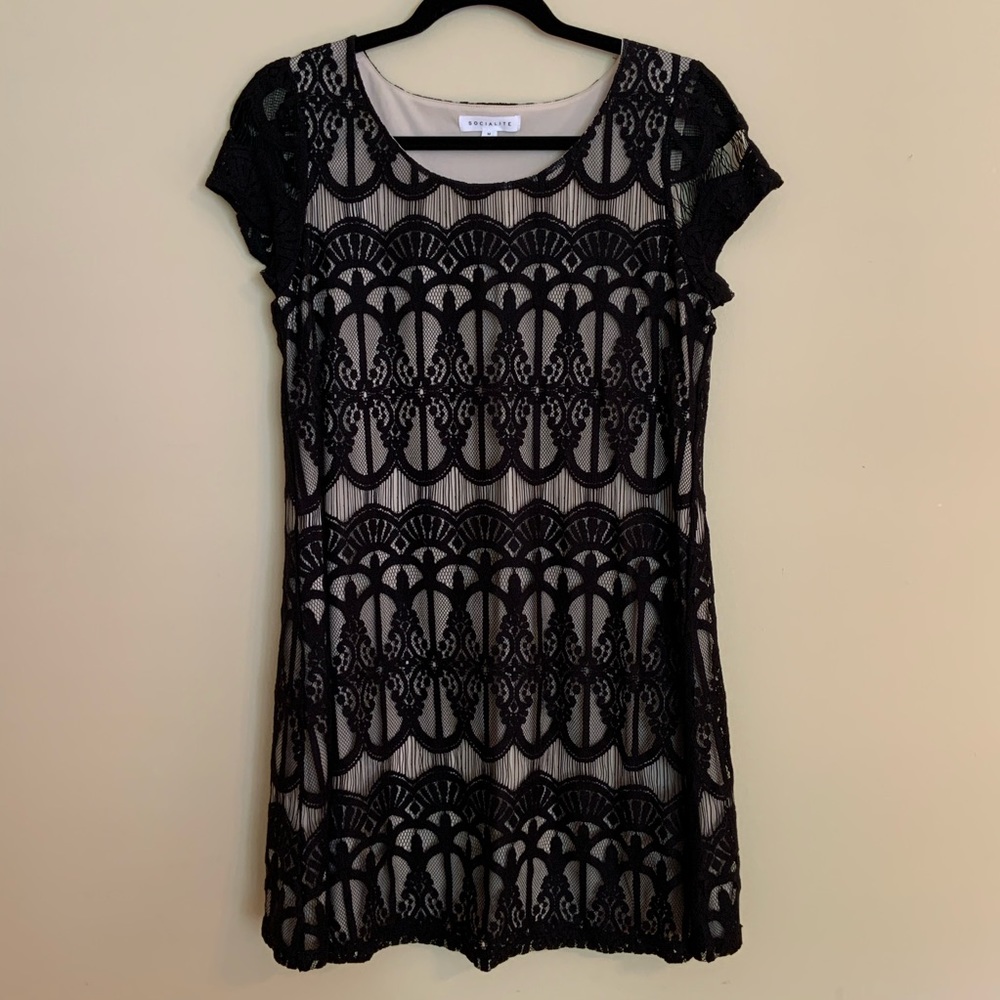 Sociallite Lace Line Shift Dress